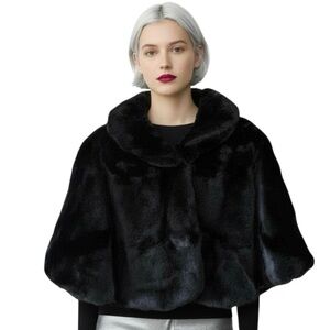 Nina Leonard Faux Fur Cape Capelet